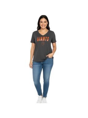 MLB San Francisco Giants Gray Graphic V-Neck T-Shirt XXL